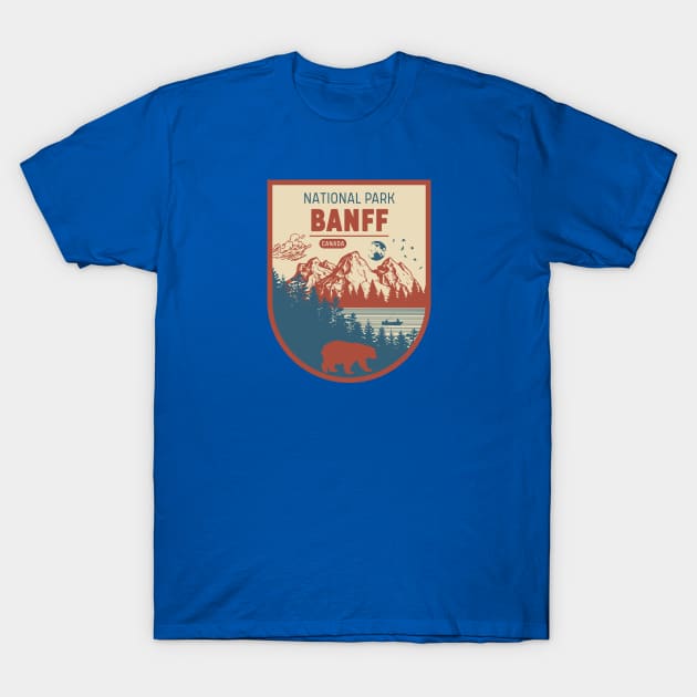 Retro Banff National Park T-Shirt by Alexander Luminova